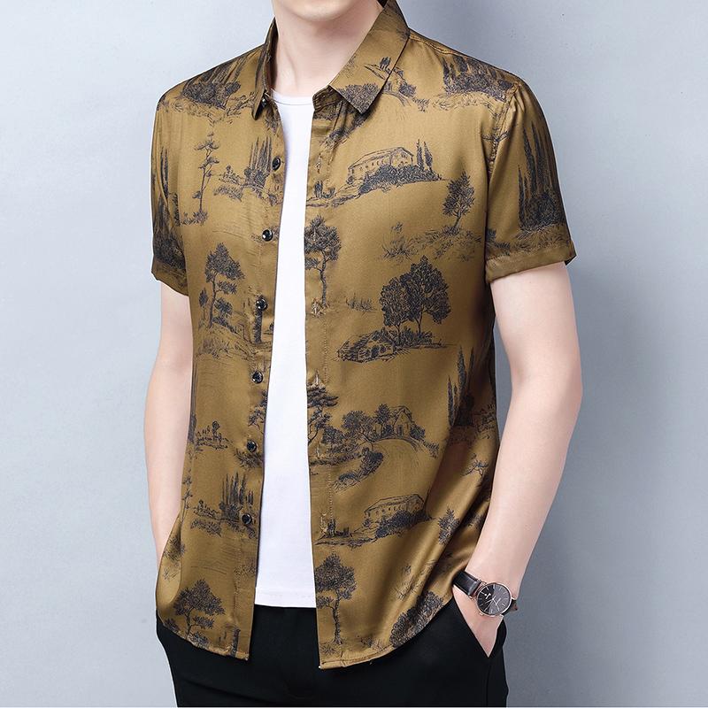 Men' Casual Shirts Men' Vintage Printing Silk Shirt Summer Landscape Printed Streetwear Male Soft Clothes Short Sleeved Dress ShirtsMe, Blue
Men' Casual Shirts Men' Vintage Printing Silk Shirt Summer Landscape Printed Streetwear Male Soft Clothes Short Sleeved Dress ShirtsMe, Blue