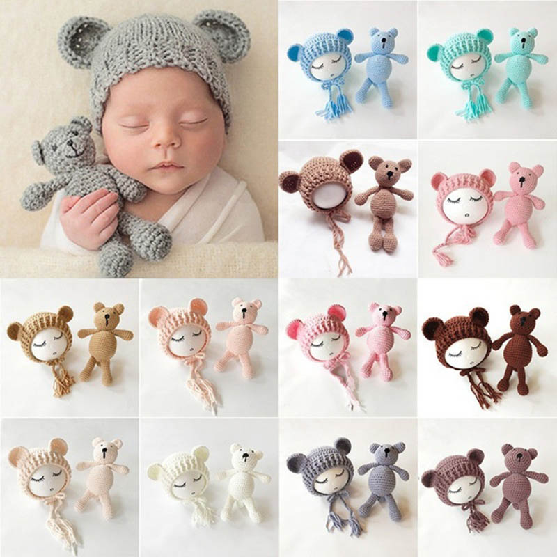 Hats Bear Toys Set Unisex Newborn Baby Photography Props Photoes Crochet Knitted Toy Caps Make Photo Tools, Customize
Hats Bear Toys Set Unisex Newborn Baby Photography Props Photoes Crochet Knitted Toy Caps Make Photo Tools, Customize