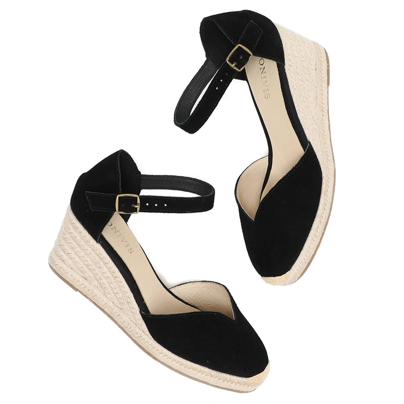 5-9cm Sandalias Mujer Promotion Genuine Ankle-wrap Sandals Sapatos Mulher Wedge Heel Shoes For Closed Toe Wedges Ladies 220328