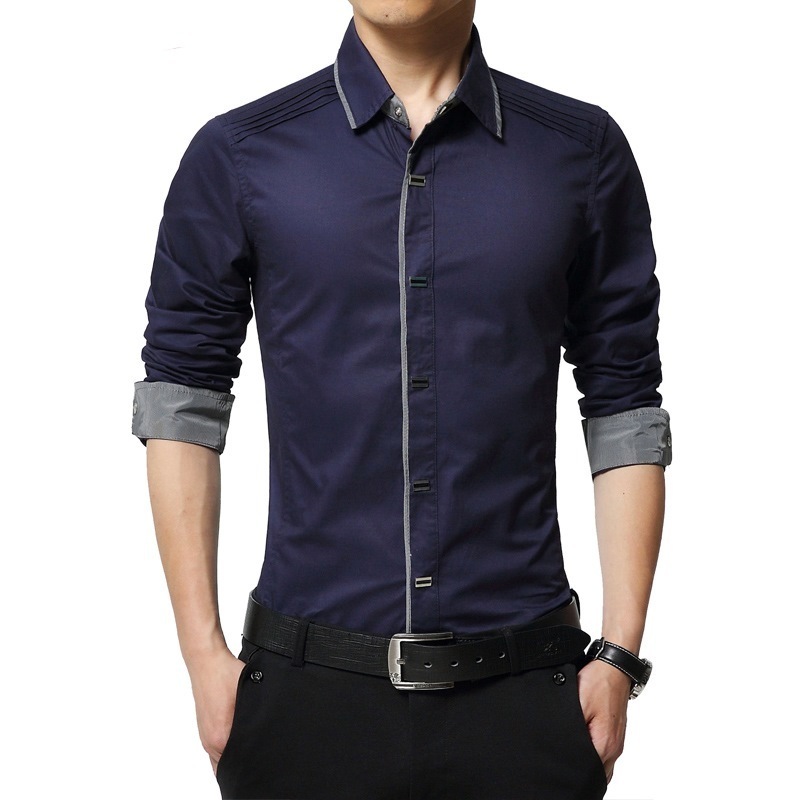 MIACAWOR Top Quality Shirt Men 100% Cotton Dress s Spring Long Sleeve Casual Wedding White s C013 220322