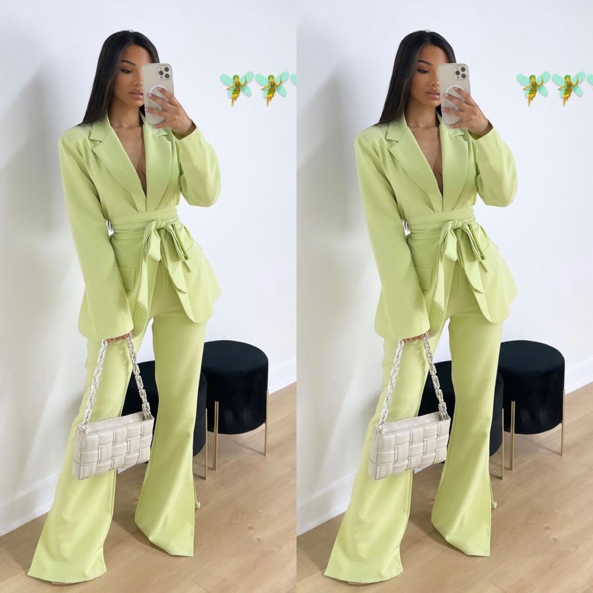 Fashion Green Women's Blazer Suits 2022 Elegant Bridesmaid Dress Long Sleeved Ladies Outfits with Belt Two Pieces Jacket Pants
Fashion Green Women's Blazer Suits 2022 Elegant Bridesmaid Dress Long Sleeved Ladies Outfits with Belt Two Pieces Jacket Pants