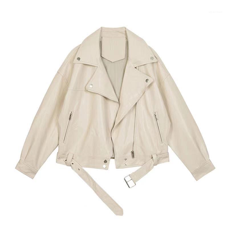 Women' Leather & Faux FTLZZ 2022 Spring Women Pu Motorcycle Jacket Female With Belt Solid Color Jackets Ladys Loose Casual, Beige
Women' Leather & Faux FTLZZ 2022 Spring Women Pu Motorcycle Jacket Female With Belt Solid Color Jackets Ladys Loose Casual, Beige
