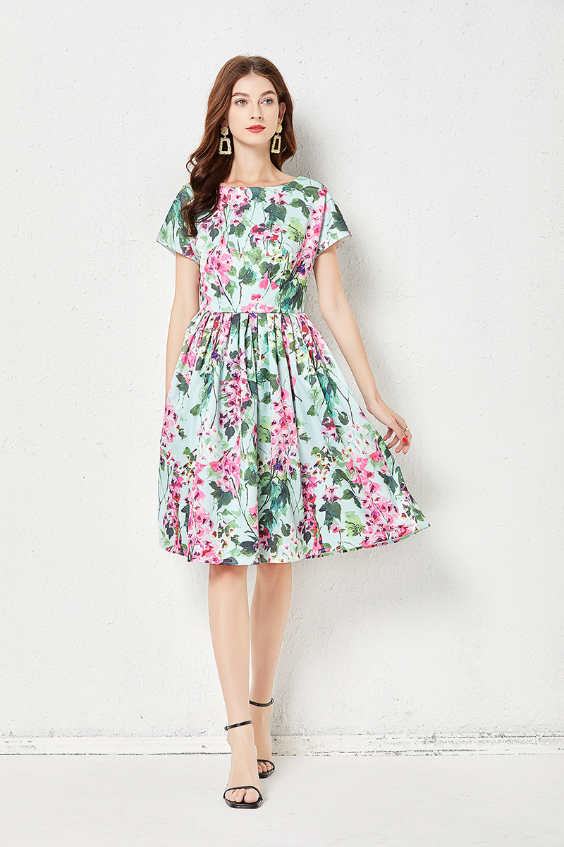 2022 Summer New Women Beach Holiday Dress O-Neck Short Sleeve Fashion Floral Printing Vestidos Sliming Street Dresses, As picture
2022 Summer New Women Beach Holiday Dress O-Neck Short Sleeve Fashion Floral Printing Vestidos Sliming Street Dresses, As picture