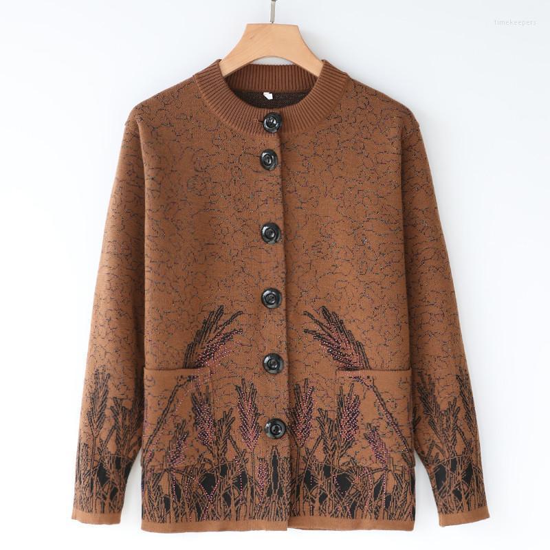 Women's Knits & Tees Fall Ladies Cardigan Jacket Middle-aged Mom Sweater Wear Round Neck Single Breasted Knit Casual Coat Time22, Green 
Women's Knits & Tees Fall Ladies Cardigan Jacket Middle-aged Mom Sweater Wear Round Neck Single Breasted Knit Casual Coat Time22, Green