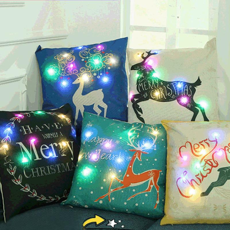 Cushion/Decorative Pillow Christmas Decorative Pillows Case For Sofa LED Light Cushion Cover 45x45cm Flashing Switching Lighting Covers No B, 04
Cushion/Decorative Pillow Christmas Decorative Pillows Case For Sofa LED Light Cushion Cover 45x45cm Flashing Switching Lighting Covers No B, 04