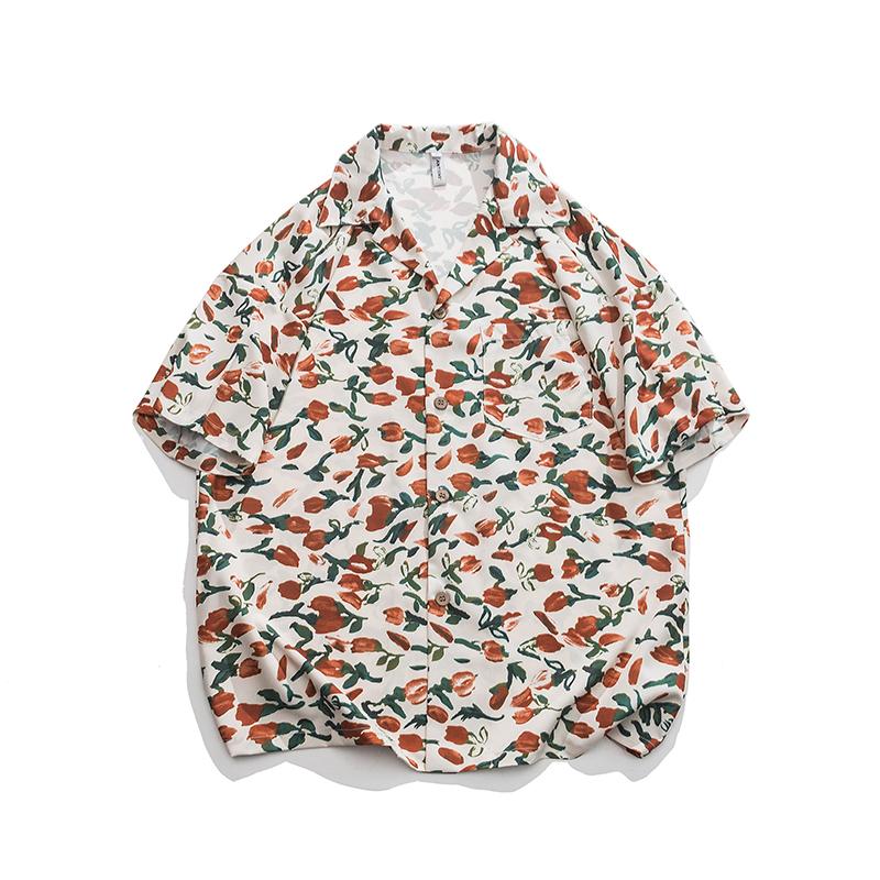 Men's Casual Shirts Original Japanese Men's Cuban Collar Short Sleeve Shirt Summer Fashion Brand Rose Flower Print High Street Loose Lap, White
Men's Casual Shirts Original Japanese Men's Cuban Collar Short Sleeve Shirt Summer Fashion Brand Rose Flower Print High Street Loose Lap, White