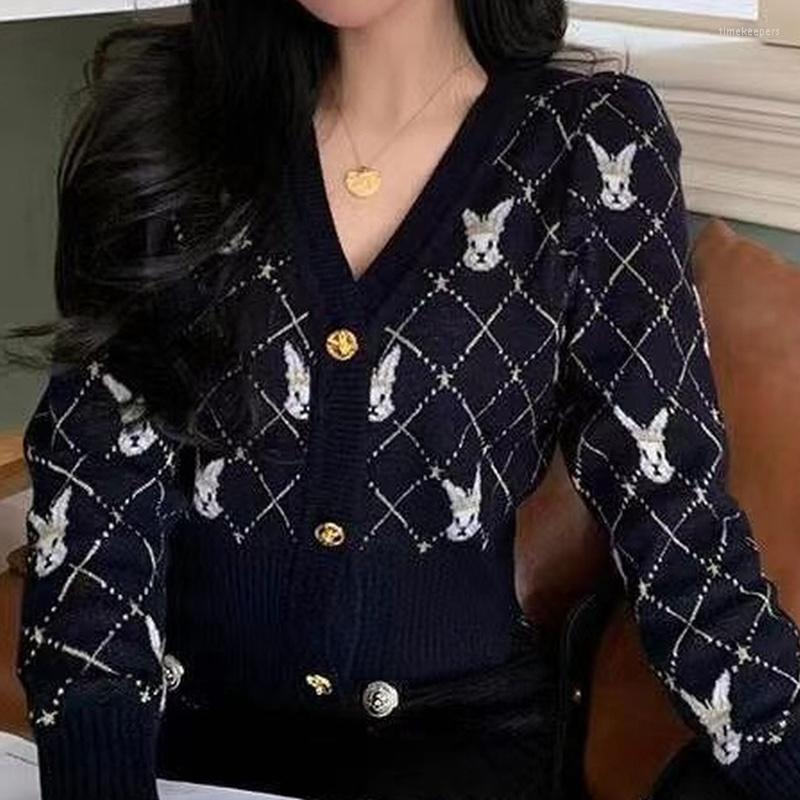 Women' Knits & Tees Fashion Jacquard Cropped Sweater Cardigan Women Fall 2022 Dark V Neck Button Up Knitted Plaid Sweet Slim Winter Clothin, Picture
Women' Knits & Tees Fashion Jacquard Cropped Sweater Cardigan Women Fall 2022 Dark V Neck Button Up Knitted Plaid Sweet Slim Winter Clothin, Picture