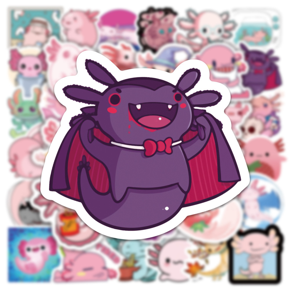 Waterproof 10/30/50pcs Cute Animal Axolotl Graffiti Stickers Cartoon Decals Kids Toy Diary Scrapbook Bike Phone Laptop Car Kawaii Sticker Car sticker