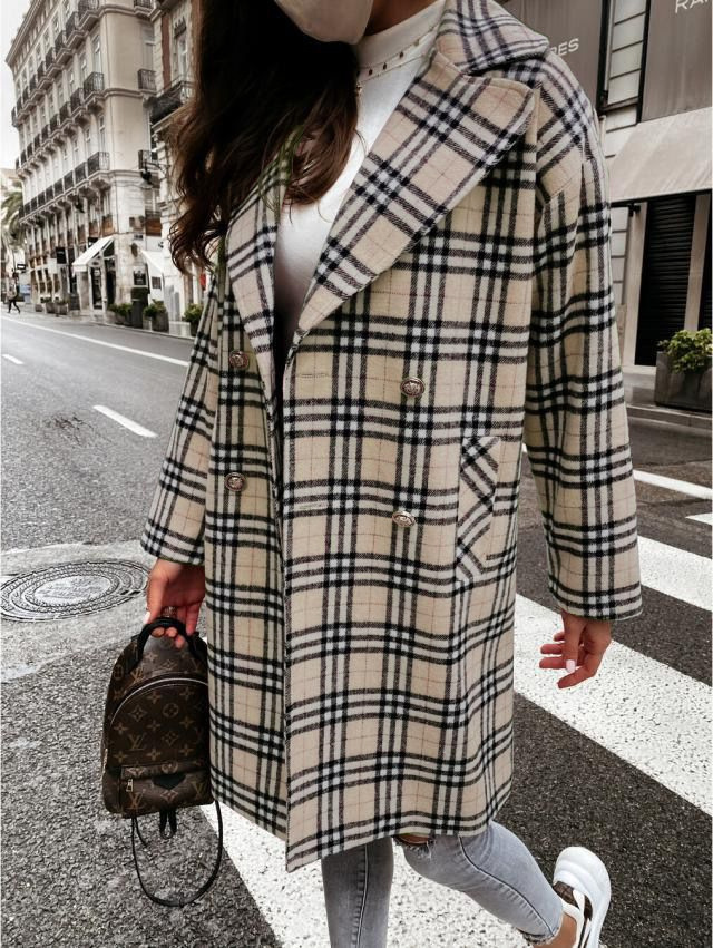 designer women's Wool Blends jacket Plaid coat casual jackets classic solid color Lapel medium long button fur coats SIZE S--2XL, Pink
designer women's Wool Blends jacket Plaid coat casual jackets classic solid color Lapel medium long button fur coats SIZE S--2XL, Pink