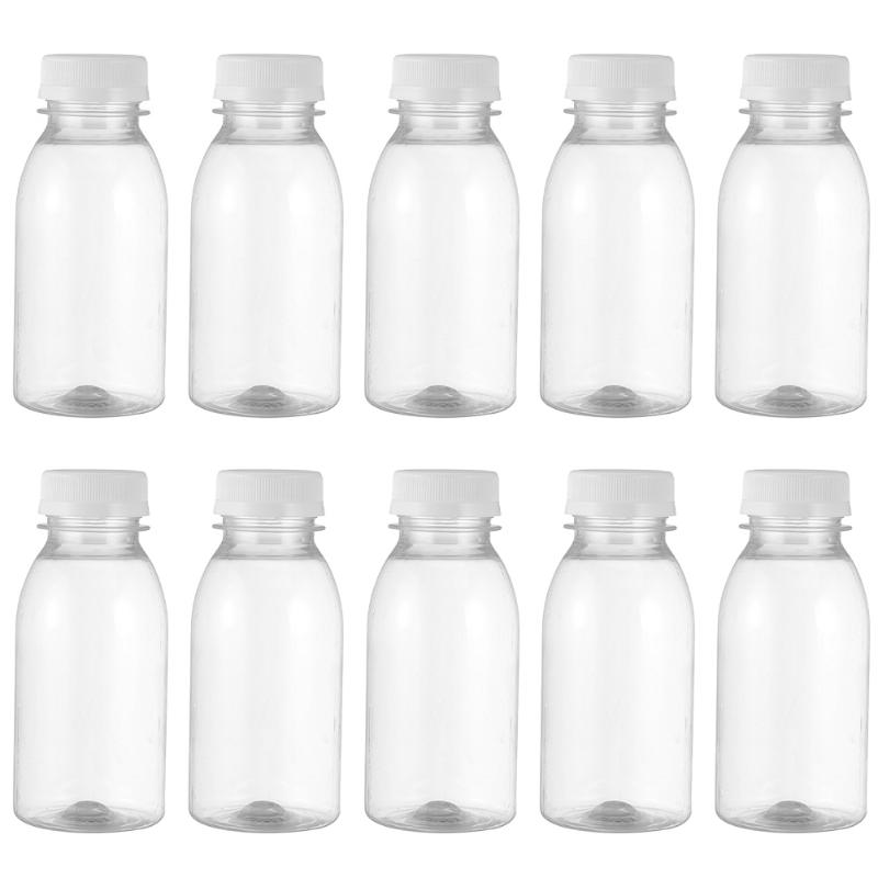 

Water Bottles 10Pcs 350ML 200ML Transparent Plastic Milk Storage Beverage Drinking Clear Juice Bottle For Outdoor