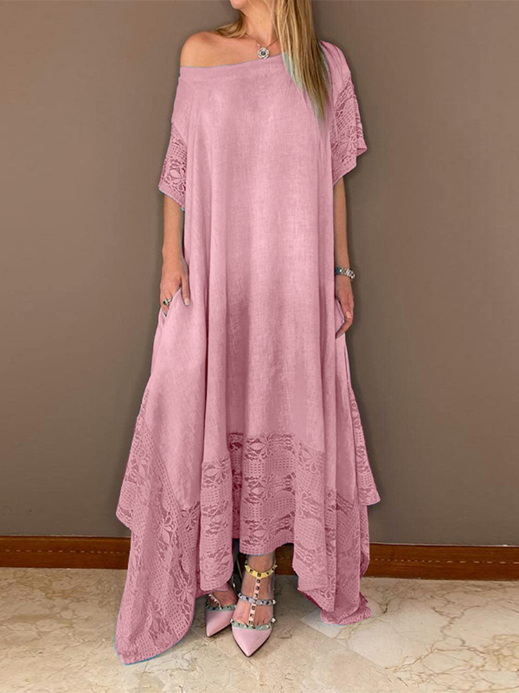 Women Maxi Long Dress VONDA Vintage Half Sleeve Crochet Patchwork Holiday Party Fashion Irregular Hem Vestidos 220613, B-black
Women Maxi Long Dress VONDA Vintage Half Sleeve Crochet Patchwork Holiday Party Fashion Irregular Hem Vestidos 220613, B-black
