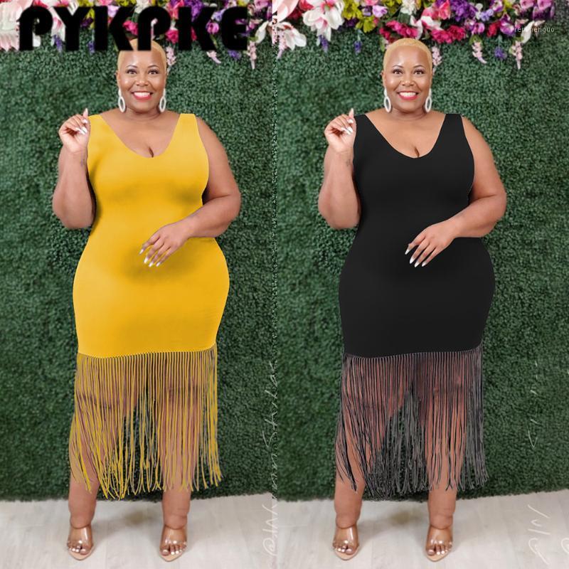 Casual Dresses Women Plus Size Dress Solid Sleeveless V-neck Tassel Bodycon Sexy Night Club Party Vestidos Summer Outfit, Black
Casual Dresses Women Plus Size Dress Solid Sleeveless V-neck Tassel Bodycon Sexy Night Club Party Vestidos Summer Outfit, Black