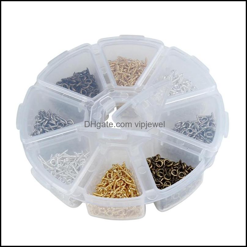 Clasps Hooks Jewelry Findings Components 800Pcs/Box 4X10Mm Small Sheep Screw Eyes Nail Pins Bail Ring Hook Finding Dhxyg