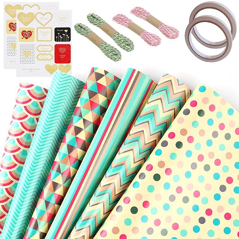 Party Decoration Wrapping Paper Set,Gift Birthday,12 Sheets Gift Wrap Papers Sticker For Valentine,Gift Packing-ABUX
Party Decoration Wrapping Paper Set,Gift Birthday,12 Sheets Gift Wrap Papers Sticker For Valentine,Gift Packing-ABUX