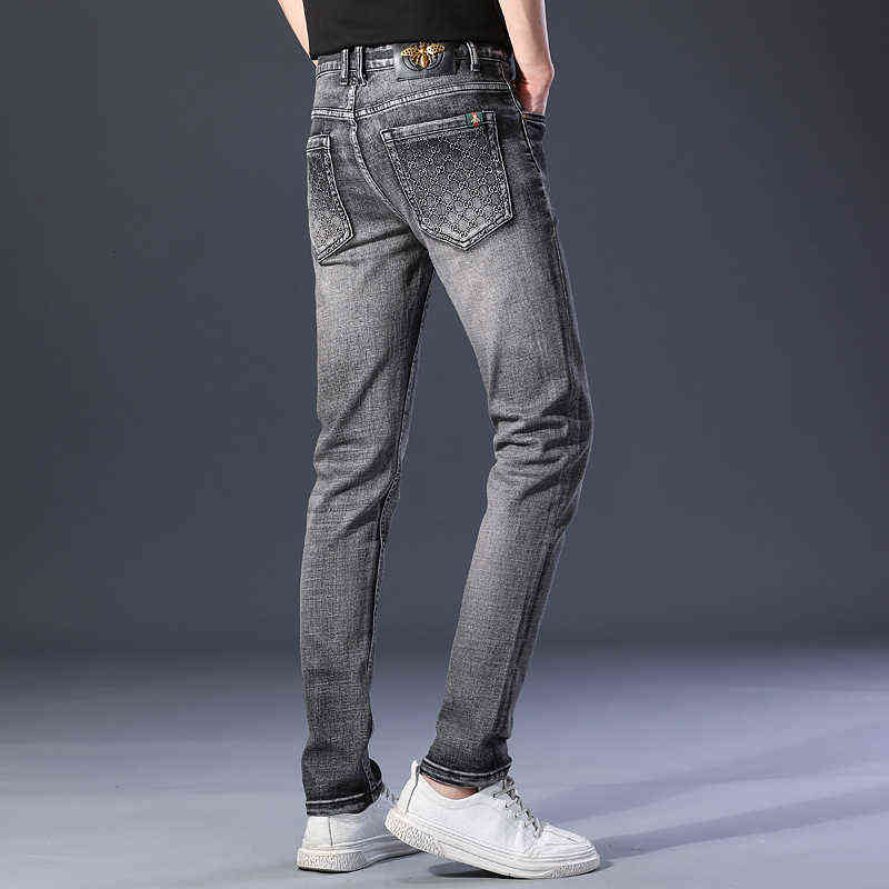 Brand Fashion Little Bee Embroidered Jeans Men's Elastic Slim Small Straight Products, K689 ash
Brand Fashion Little Bee Embroidered Jeans Men's Elastic Slim Small Straight Products, K689 ash