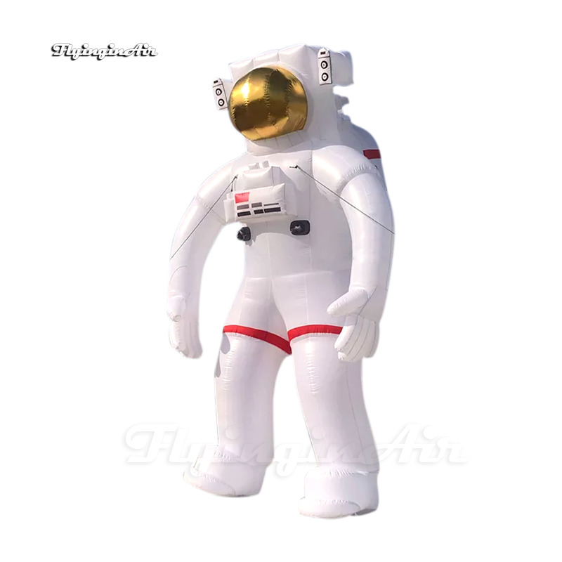 Inflatable Astronaut Model Figure Mascot Balloon 6m White Air Blow Up Space Man With Custom Printing For Event