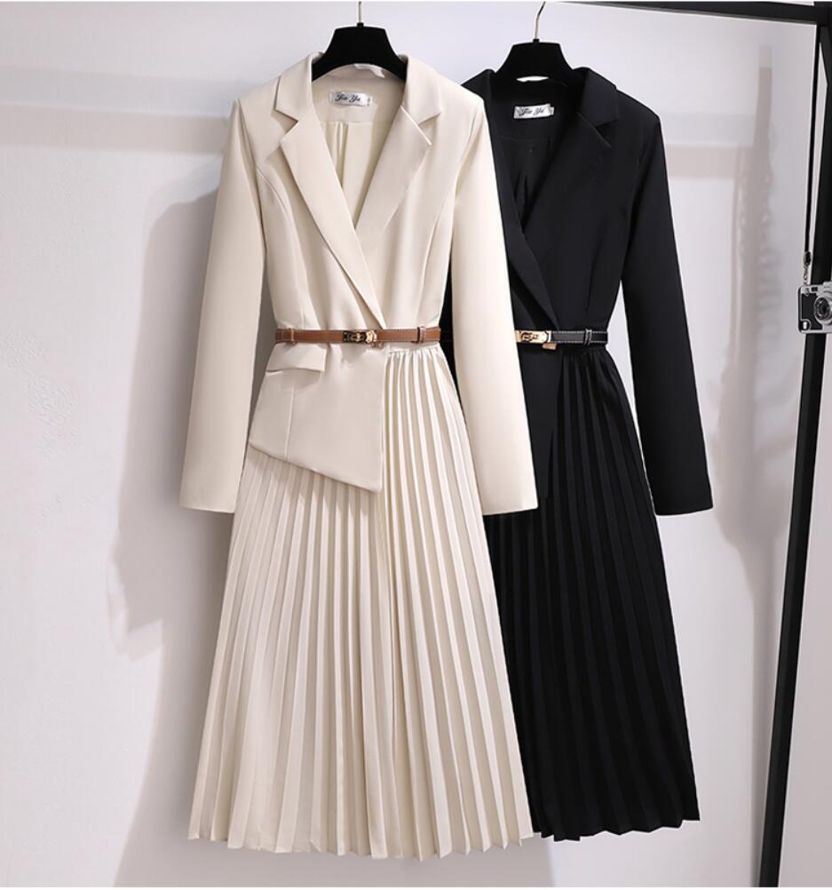 Vintage Pleated Belt Patchwork One Piece Blazer Dress Women Elegant Office Ladies Long Sleeve Notched Female Autumn Midi Vestido 2023, Same as picture
Vintage Pleated Belt Patchwork One Piece Blazer Dress Women Elegant Office Ladies Long Sleeve Notched Female Autumn Midi Vestido 2023, Same as picture