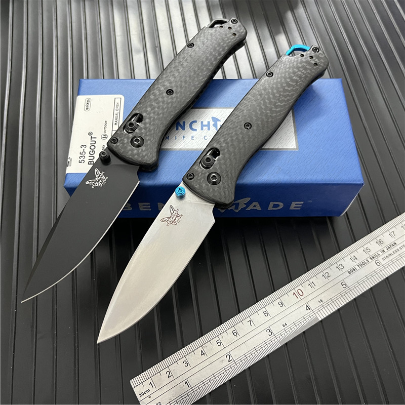 

2022 BENCHMADE 535-3 Bugout AXIS Tactical Folding Knife 535 Carbon Fiber Handle S90V Blade Outdoor Camping Hunting Survival Pocket Utility EDC Tools