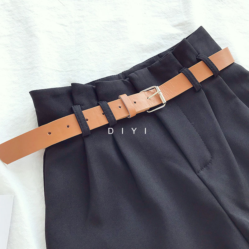 ITOOLIN Office Lady Spring Women Shorts Solid Suits Shorts With Sashes Female With Pockets Casual Shorts Korean Women 220527