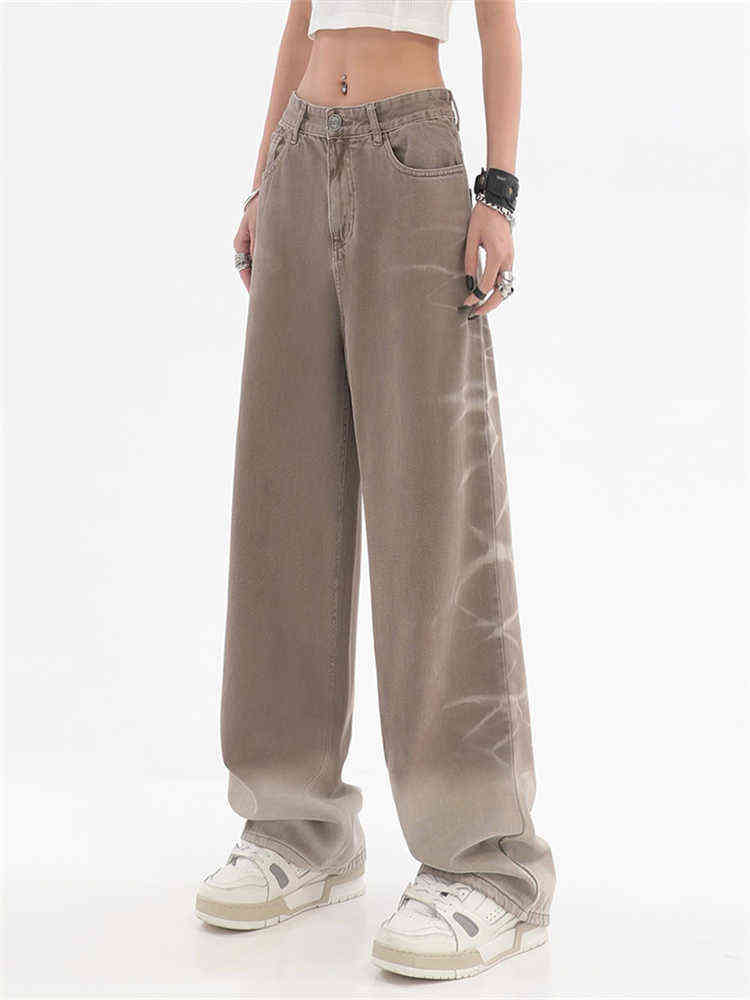 American Retro Design Sense Khaki Color Gradient Jeans Women's Summer High Street Straight Tube Wide Leg Pants Fashion Ins T220728
American Retro Design Sense Khaki Color Gradient Jeans Women's Summer High Street Straight Tube Wide Leg Pants Fashion Ins T220728