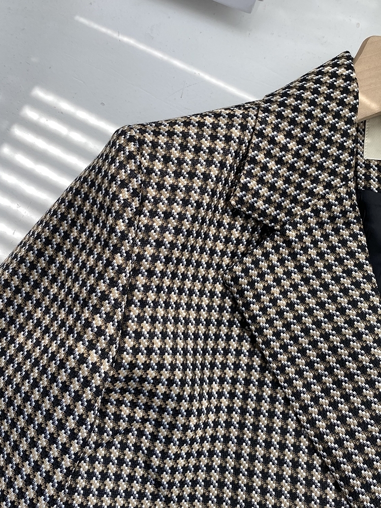Spring Autumn Womens Vintage Plaid Crop Blazer Top Chic Elegant Office Wear Outwear Ladies Streetwear Suit Jacket 220810