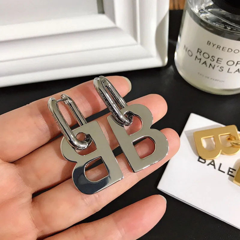 Fashion Women Dangle pearls Earring hoop new Unique Shaped Brand B letters Pendant with logo shiny non-fading ladies Chandelier Earrings B0 -2-2