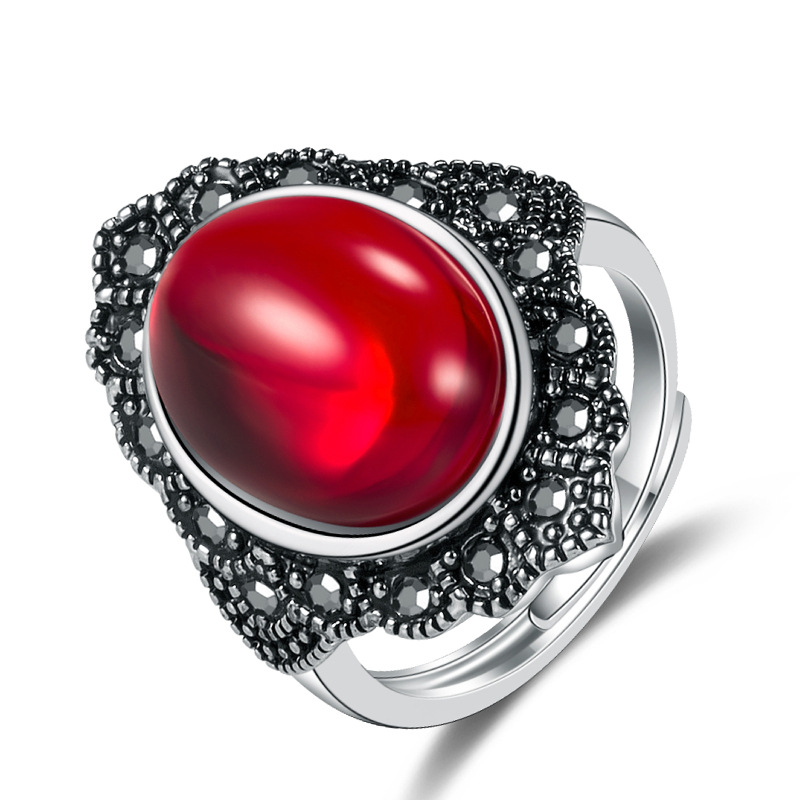 Retro domineering Thai silver black gemstone ring men's ring vintage Tibetan wedding jewelry ring
Retro domineering Thai silver black gemstone ring men's ring vintage Tibetan wedding jewelry ring