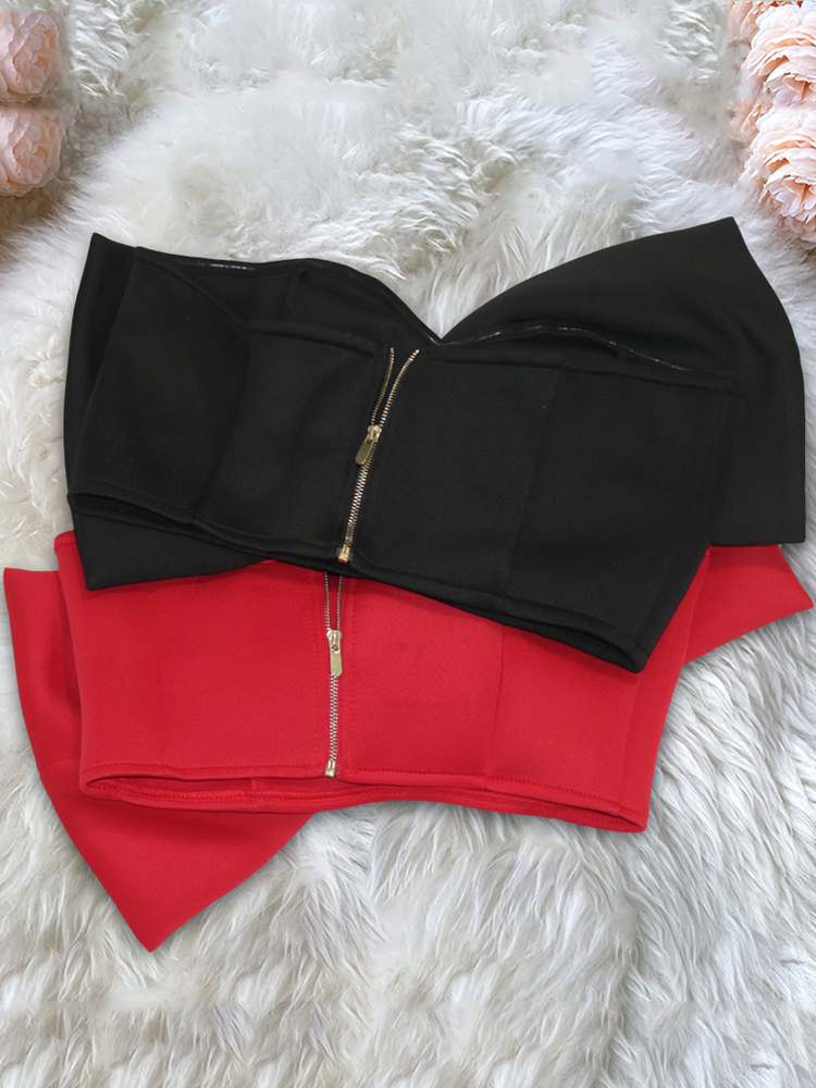 Sexy Butterfly Crop Tops Club Party Summer Black Red Bluse Woman Tank Top with Zipper Croptop S M L 220316