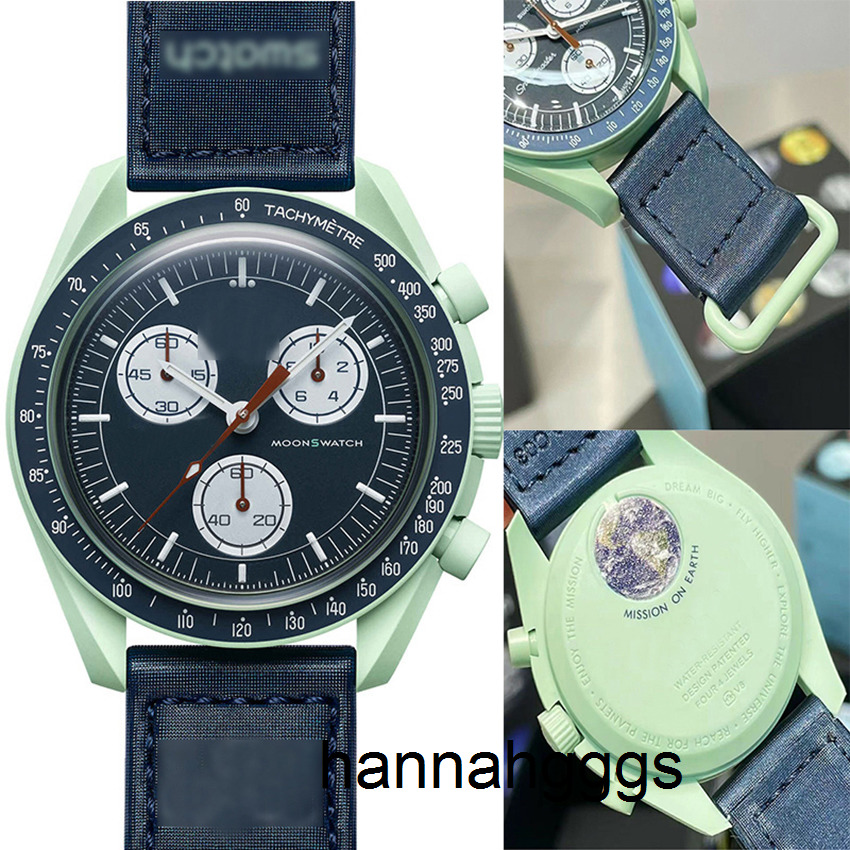 Bioceramic Moonswatch Quarz Chronograph Mens Watch Mision To Mercry 42mm Real Black Nylon Luxury Watch James montre de luxe Limited AOOL, 1 sun
Bioceramic Moonswatch Quarz Chronograph Mens Watch Mision To Mercry 42mm Real Black Nylon Luxury Watch James montre de luxe Limited AOOL, 1 sun