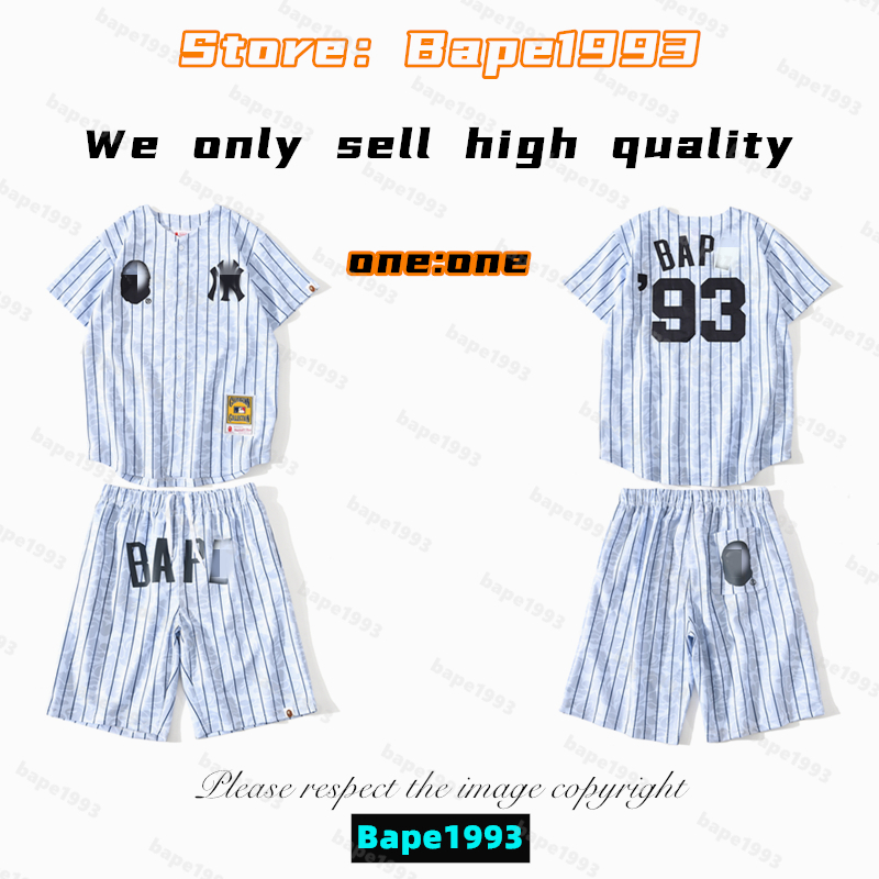 High Quality Apes Mens t-Shirts & Shorts Sets Japan Shark B ape head Galaxy spots luminous camo co-branded same style for men and women 100% cotton New tshirt set 1993 TZD2-15, 1 button