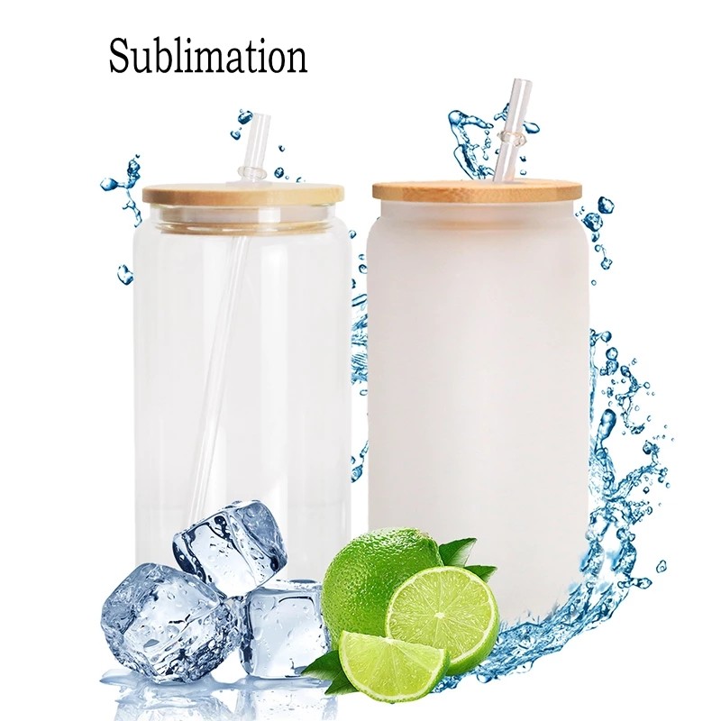 US Stock 3-5 Days Blanks 12oz 16oz Glass Can Frosted Clear Summer Juice Water Bottle With Bamboo Lid Plastic Straw DIY Sublimation Milk Mug For Gift, Froested
US Stock 3-5 Days Blanks 12oz 16oz Glass Can Frosted Clear Summer Juice Water Bottle With Bamboo Lid Plastic Straw DIY Sublimation Milk Mug For Gift, Froested
