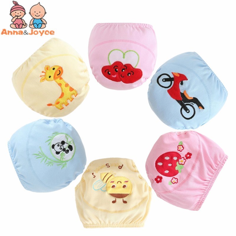 5pc/Lot Baby Washable Diapers Panties Cotton Boys Girls Underwear Training Pants 220512