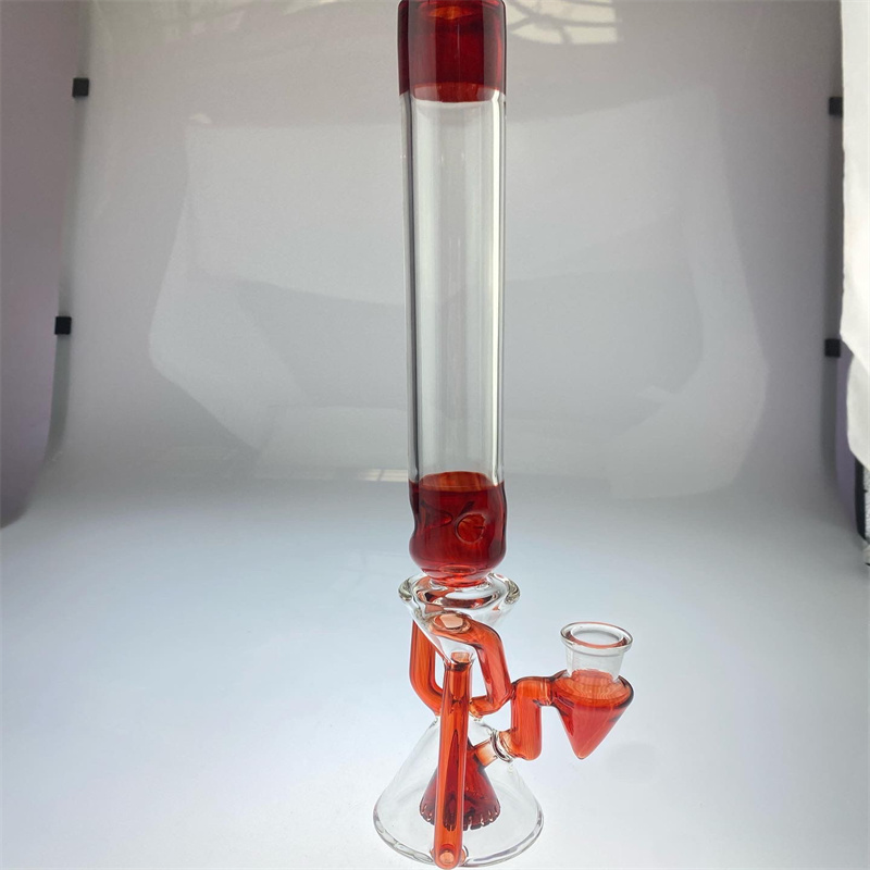 american red Glass hookah x bong 17inches recycle 18mm joint
