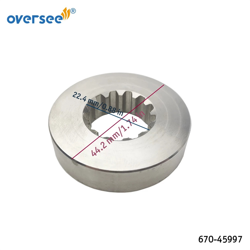 Propeller Spacer 670-45997 Spare Parts For Yamaha Parsun Hidea 40 48 50 55 60 70HP Outboard Engine 670-45997-02-00
Propeller Spacer 670-45997 Spare Parts For Yamaha Parsun Hidea 40 48 50 55 60 70HP Outboard Engine 670-45997-02-00