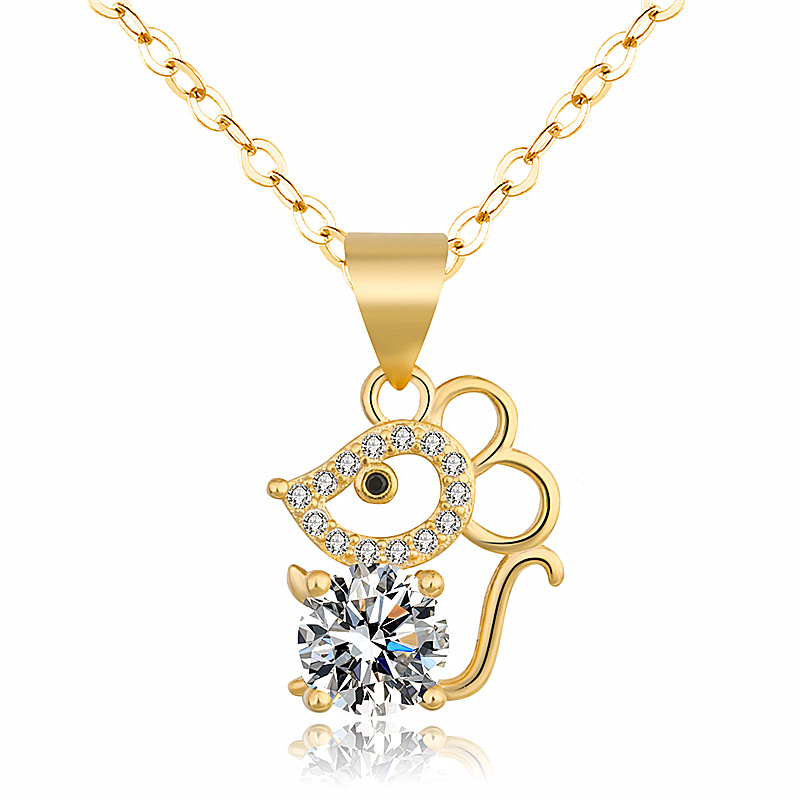 Mouse Pendant Necklace Copper Chain Zircon Crystal Necklace Gift Year Christmas Women Jewelry Animal Necklaces
Mouse Pendant Necklace Copper Chain Zircon Crystal Necklace Gift Year Christmas Women Jewelry Animal Necklaces