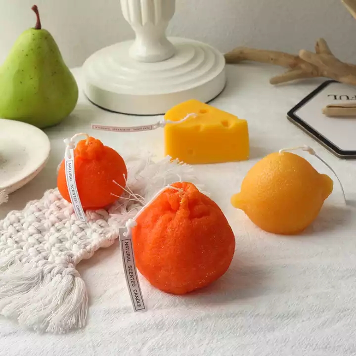 Mini Scented Candles Set Relaxing Aromatherapy All Natural Soy Wax Candle Home Decor Shooting Props Fruit Creative Gift S260204