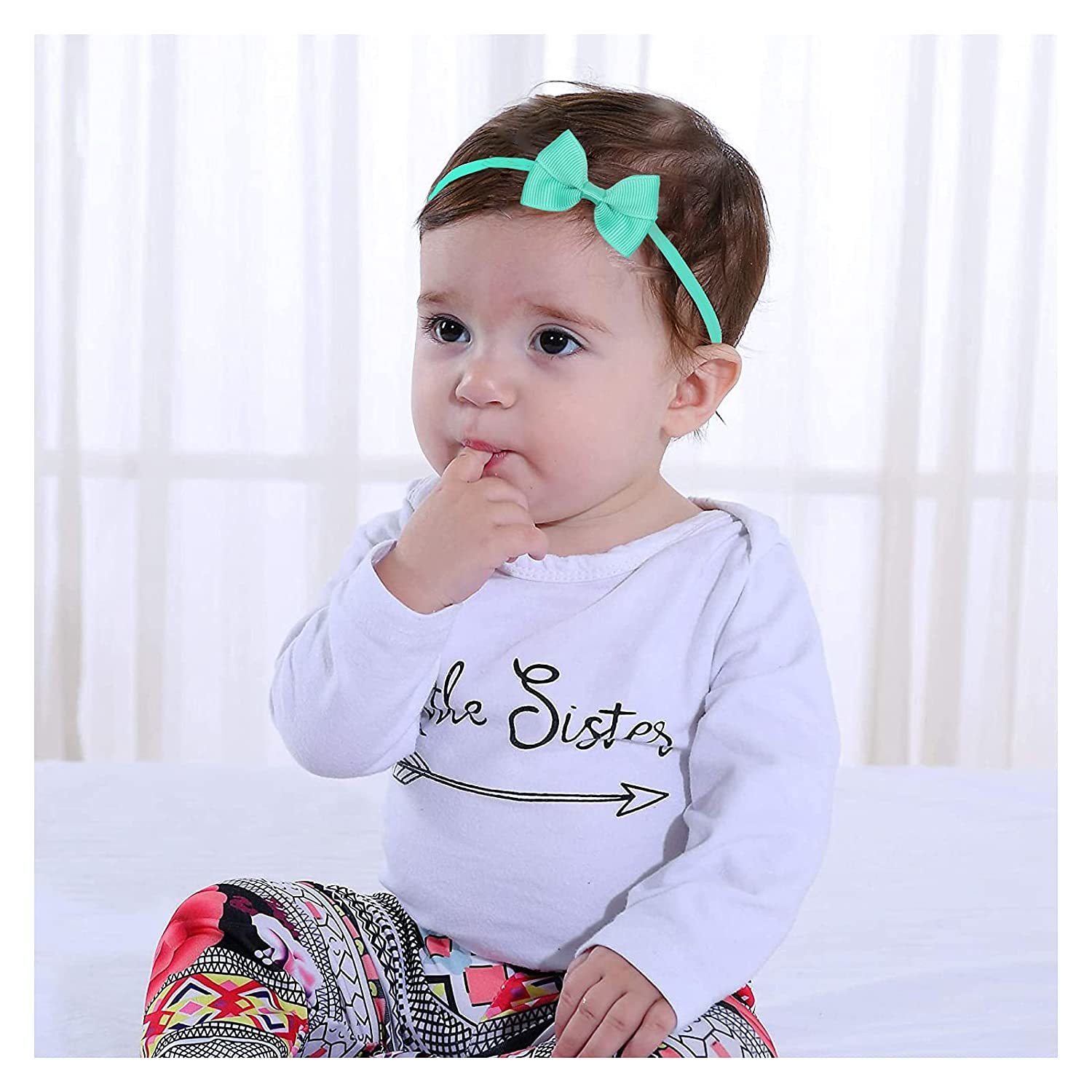 50pcs Baby Headbands 2.75 Inch Grosgrain Ribbon Hair Bows Nylon Hairbands Accessories For Newborns Infants Kids Girl
