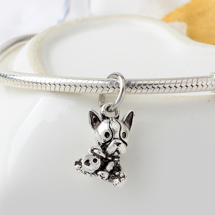 Popular High Quality 925 Sterling Silver Silver Pet Dog DIY Charm Bead Bracelet Necklace Making Women Men Jewelry Pendant Gifts