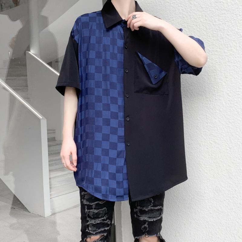 Men's Casual Shirts Spring Summer Blue Plaid Patchwork Oversized Shirt Men Harajuku Hip Hop Punk Short Sleeve Street Fashion BlouseMen's Eld
Men's Casual Shirts Spring Summer Blue Plaid Patchwork Oversized Shirt Men Harajuku Hip Hop Punk Short Sleeve Street Fashion BlouseMen's Eld
