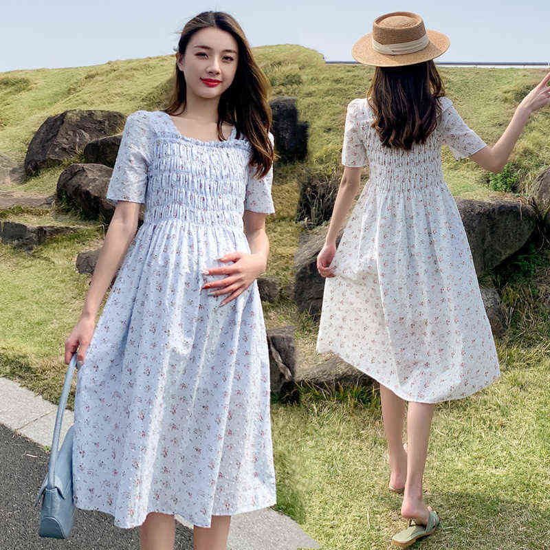 2022 summer maternity dress square collar floral long skirt women's French literature and art RETRO maternity dress G220418, White
2022 summer maternity dress square collar floral long skirt women's French literature and art RETRO maternity dress G220418, White