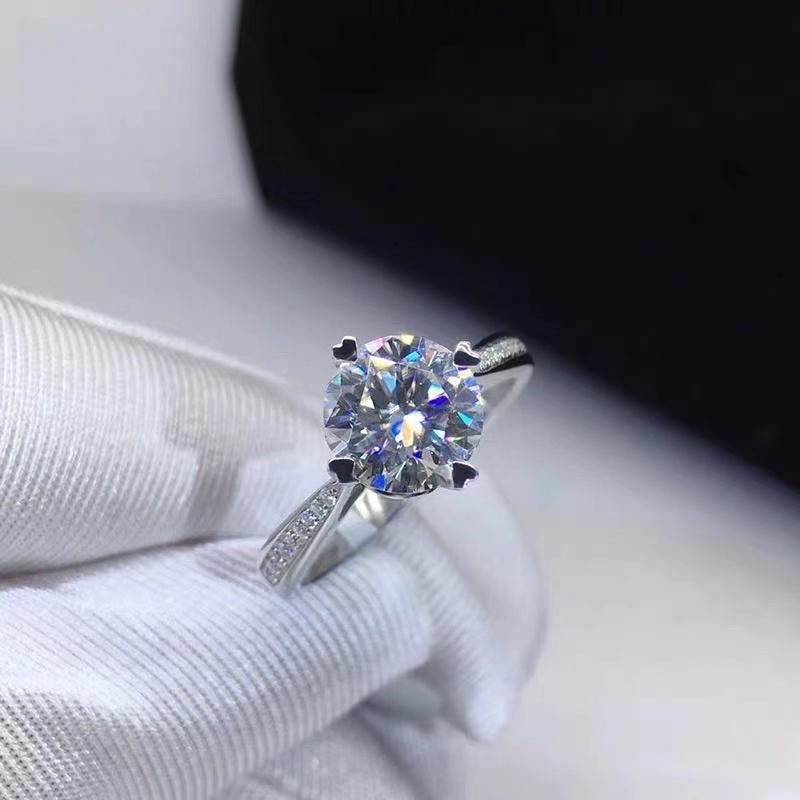 Cluster Rings Sterling Silver Ring For Women 1ct 2ct 3ct EF Color Moissanite Round Cut Diamond Wedding AnniversaryCluster 
Cluster Rings Sterling Silver Ring For Women 1ct 2ct 3ct EF Color Moissanite Round Cut Diamond Wedding AnniversaryCluster