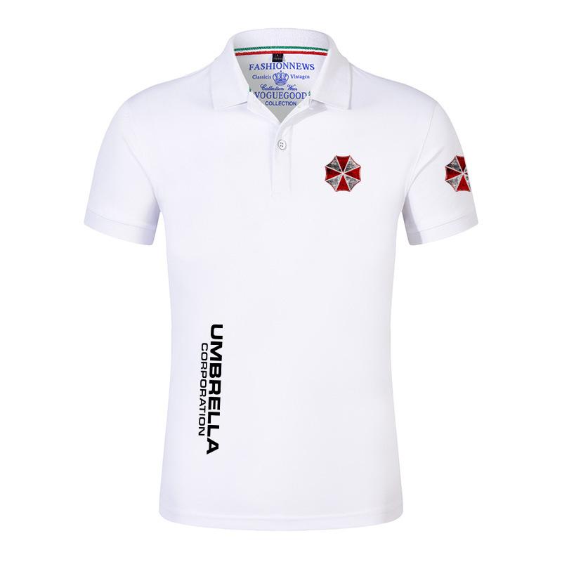 Men's Polos Men's 2022 Mens Umbrella Corporation Shirt Harajuku Print Elegant Short Sleeve Classic Ity Handsome Comfrtable Tops