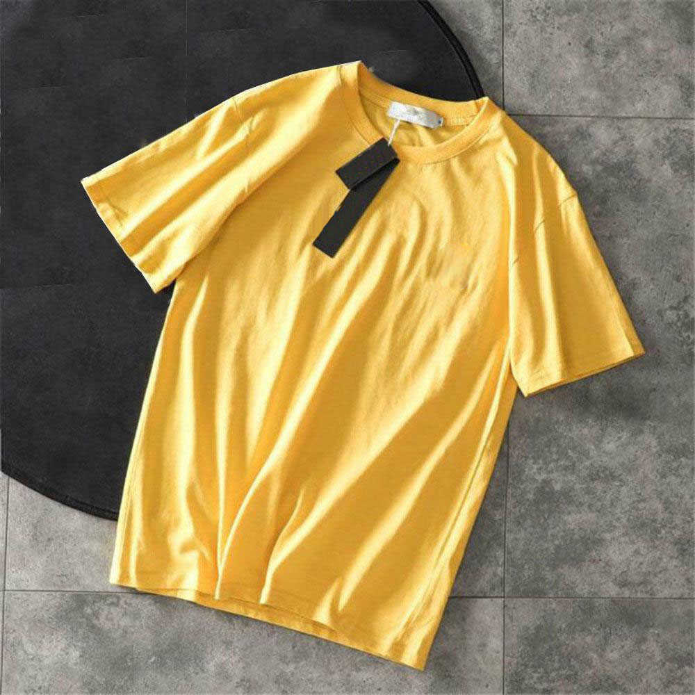 Mens t shirts classic cotton Embroidery italian style Short Sleeve fashion style Tees Badge Clothes asian size, Yellow 
Mens t shirts classic cotton Embroidery italian style Short Sleeve fashion style Tees Badge Clothes asian size, Yellow