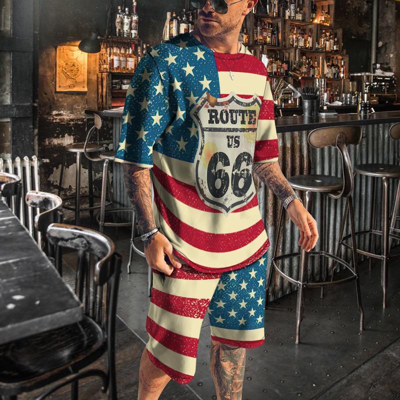 Men's Tracksuits Summer Men's 3d Digital National Flag Printing Round Neck Short-sleeved T-shirt Hip -hop Style Leisure Penta Two Pieces, Ttb61-164
Men's Tracksuits Summer Men's 3d Digital National Flag Printing Round Neck Short-sleeved T-shirt Hip -hop Style Leisure Penta Two Pieces, Ttb61-164