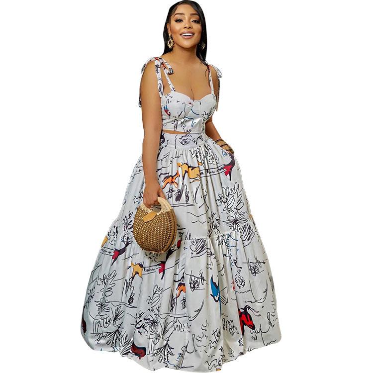 Women' Tracksuits Graffiti Print Women Big Swing Maxi Long Skirt Suit And Crop Top Matching Two Piece Set Chic Outfits 2022Women, Mixed
Women' Tracksuits Graffiti Print Women Big Swing Maxi Long Skirt Suit And Crop Top Matching Two Piece Set Chic Outfits 2022Women, Mixed