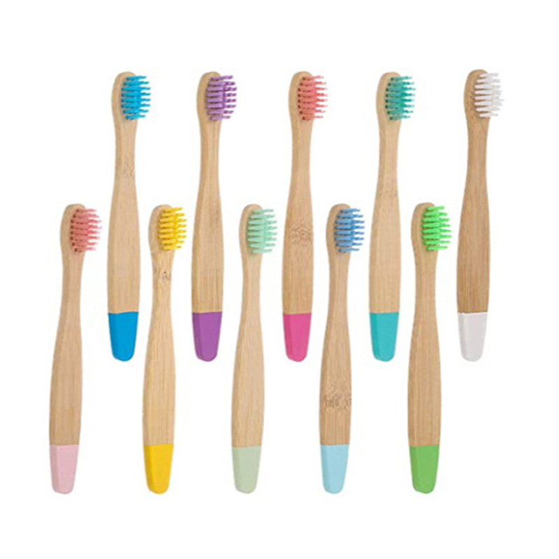 Eco-Friendly Natural Bamboo Flat Handle Kids Toothbrush Healthy Children Toothbrushes Nylon Soft Hair Travel Oral Hygiene Care Cepillo De Dientes Para