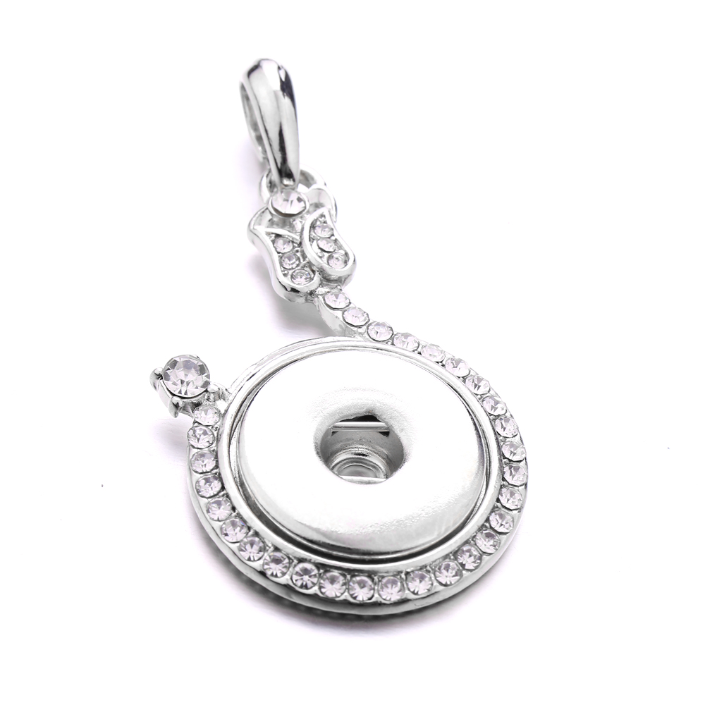 Fashion waterdop round Crystal Snap Button necklace 18MM Ginger Snaps Buttons Charms Necklaces for women jewelry