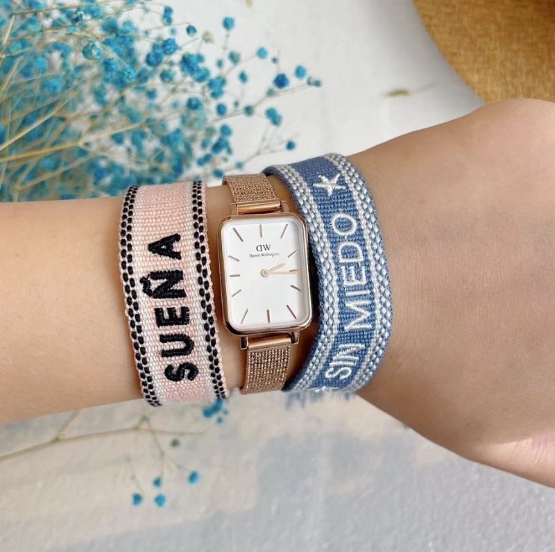Woven Braided Bracelet Handmade Women Friendship Bracelets with Spanish Embroidery Letters Tassels Jewelry Gift Adjustable 220414