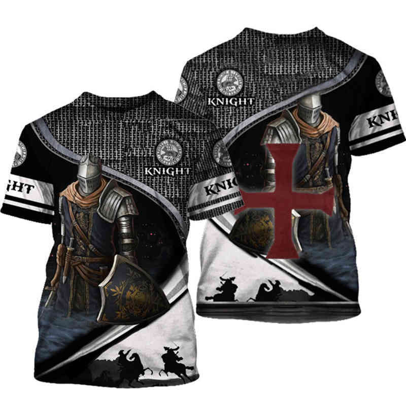 Women's shirt, retro style, European and American street, short sve, fashionable round neck, large, Knight-2
Women's shirt, retro style, European and American street, short sve, fashionable round neck, large, Knight-2