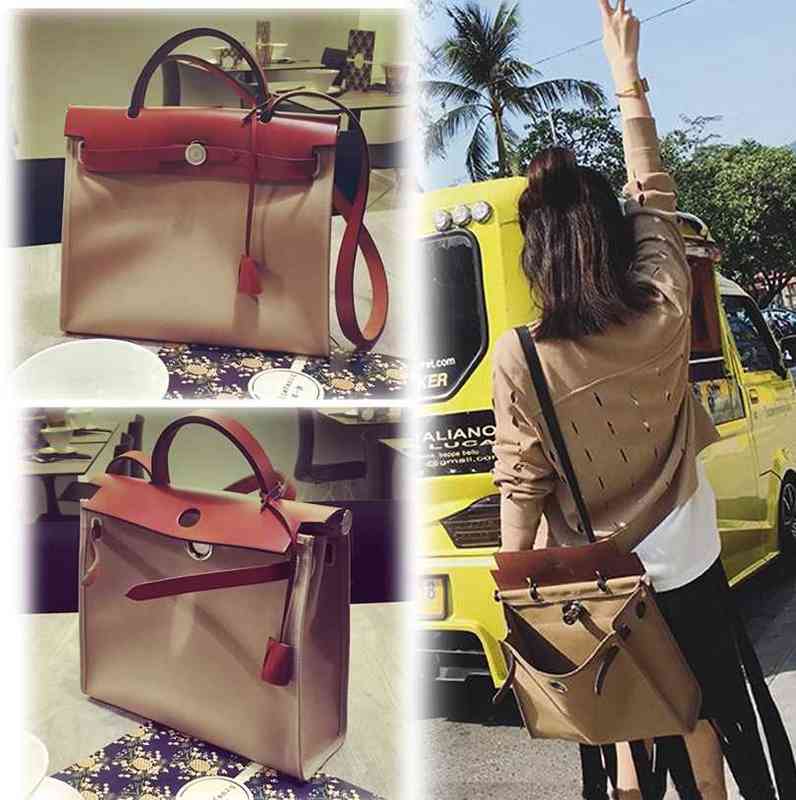 Herme Handbag women's bag big brand portable single shoulder European and Leather Canvas her kellies platinum, Apricot white with brown trumpet
Herme Handbag women's bag big brand portable single shoulder European and Leather Canvas her kellies platinum, Apricot white with brown trumpet